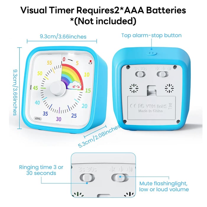 ⏳60-Min Visual Countdown Timer