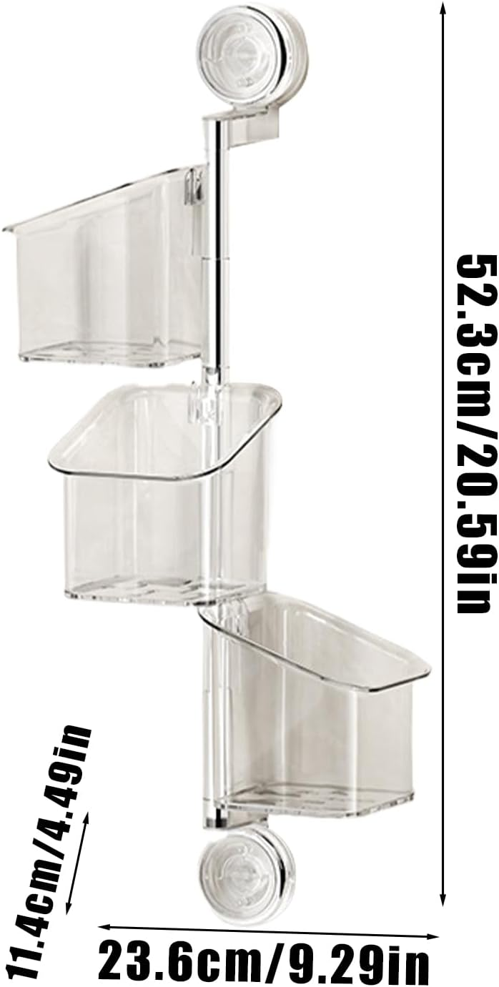 ✨️✨️Suction Cup Storage Holder - Rotating Container with Drainage, Wall Mount Box for Kitchen Accessories Bathroom Home Organization