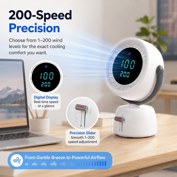 Smart Head Tracking Fan, 150° Auto-Follow Bathroom Sink Vanity Fan