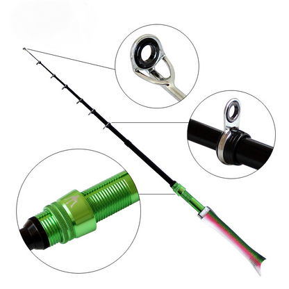 🎣Pack of 1 Mini Retractable Ice Fishing Rods 5.2FT Length Telescopic Carbon Fiber