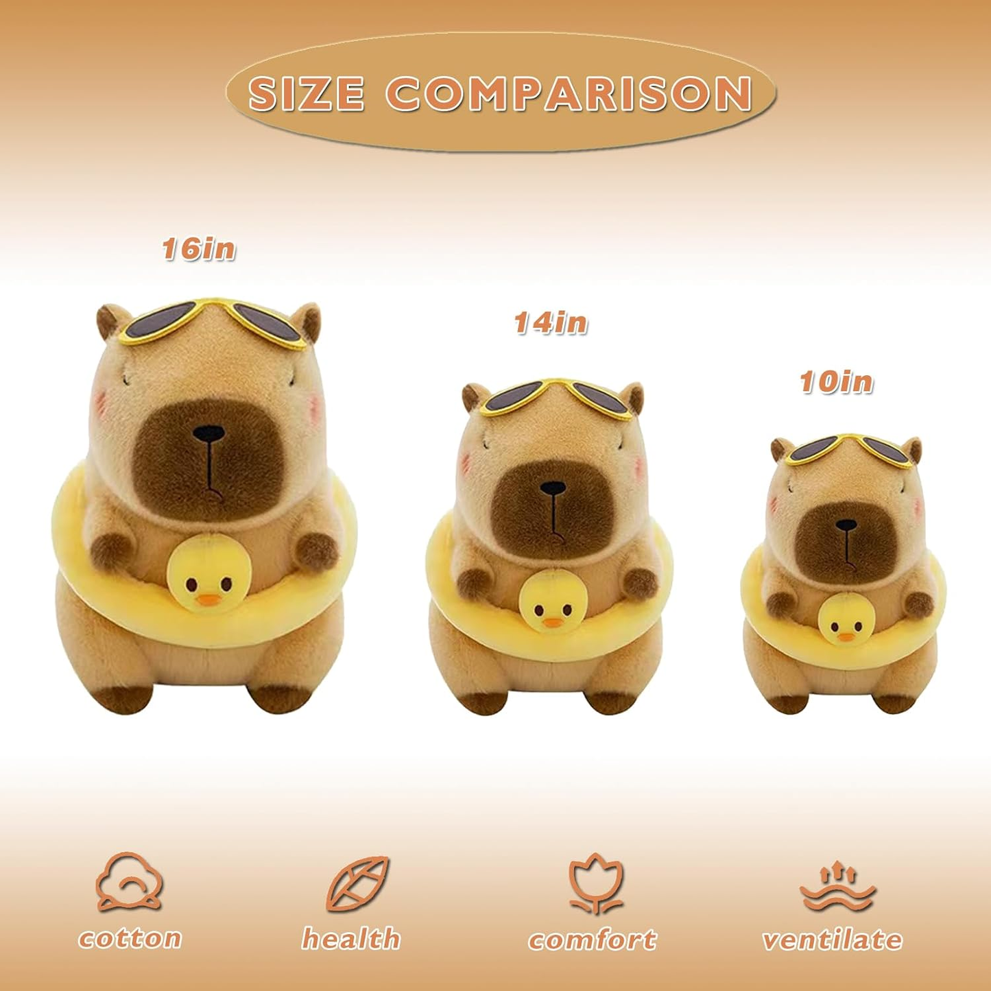 ✨️✨️Cute Capybara Plush, 10 Inch Capybara Stuffed Animal Kawaii Soft Capybara Doll Pillow Gifts for Boys Girls