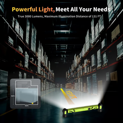 🔥✨️Under Hood Work Light Bar, 3000LM LED Magnetic Light Bar with Hooks, 5200mAh Cordless Rechargeable Hood Light for Mechanic/Car Repairing/Garage