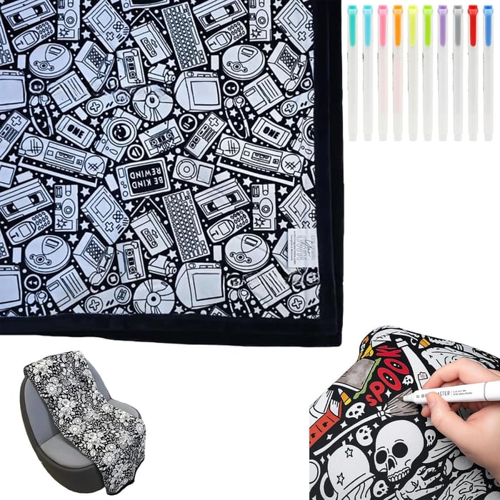 🎨DIY Coloring Blanket with Markers✨