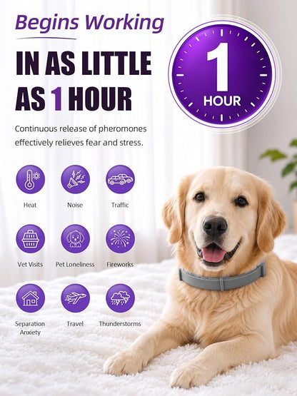 Calming Collar for Dogs 4 Pack, Adjustable Dog Calming Collar for Barking, 60-Day Waterproof Pheromone Collars for Dog for Separation Anxiety, Bad Behavior & Stress Support