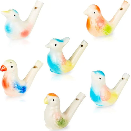 🐦️🎵Ceramic Water Bird Whistles – 6PCS Handmade Colorful Bird Call Toys