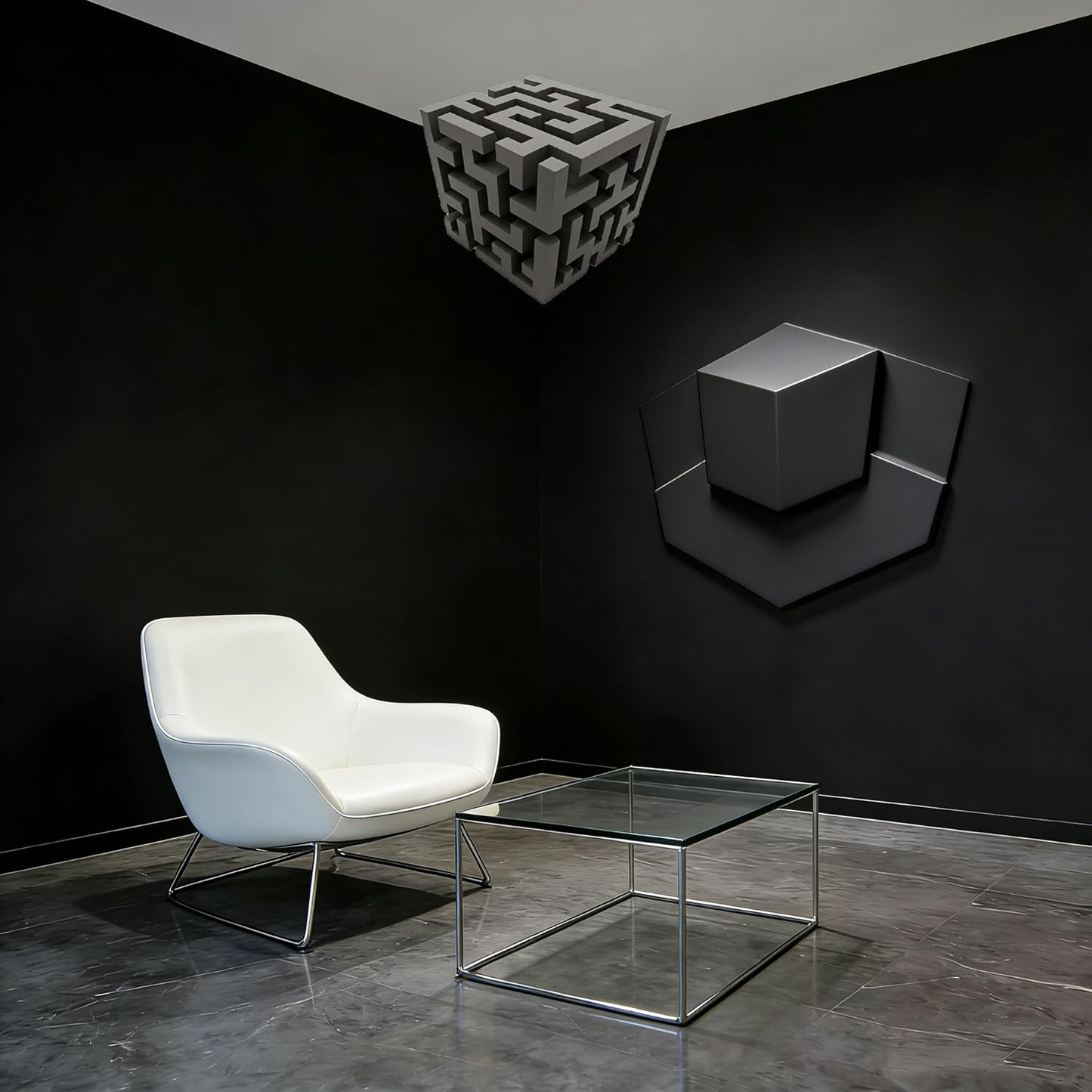 🔥3D Wall Art Optical Illusion Corner Wall Decal, Removable Peel and Stick 3D Wall Art, Modern Whimsical Home Decor for Living Room, Office, Bedroom, Dorm.