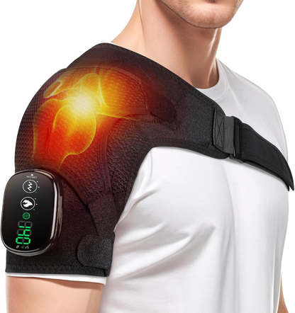 🔥🔥Cordless Shoulder Heating Pad with Massage,Heated Shoulder Wrap Massager for Pain Relief Deep Tissue, Rotator Cuff Heating Pad