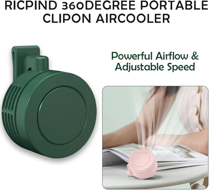 ✨️Portable Mini Waist Clip Fan, USB or Battery Personal Fan 3 Speeds Bladeless