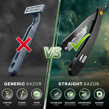 🪒🪒Professional Straight Razor for Men | Barber Straight Edge + 10 Blades Included