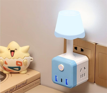 Three Plug-in Night Lamp,LED Light Lamp with USB Adapter