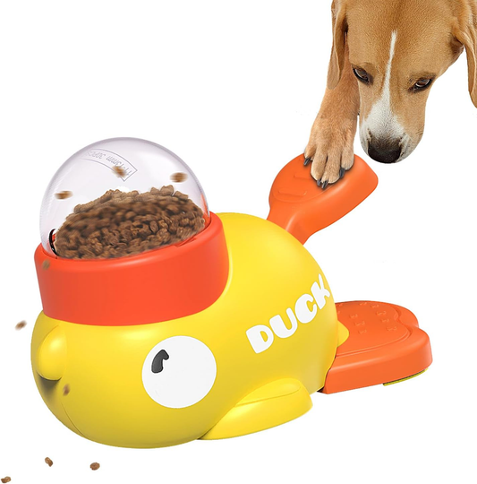 Interactive pet treat dispenser toy, educational slow-feeder