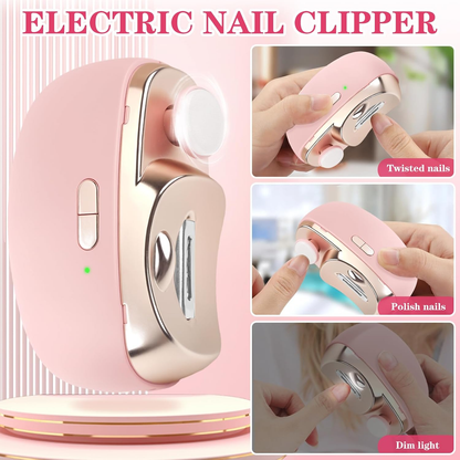 3-in-1 Electric Nail Clippers, Electric Polishing Nail Clipper with Collector