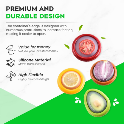✨️✨️4PCS Silicone Saver - as Onion Saver & Lemon Saver, Avocado Keeper, Tomato Saver, and More - Anti-Oxidation + Reusable Fruit and Vegetable Storage Containers for Fridge