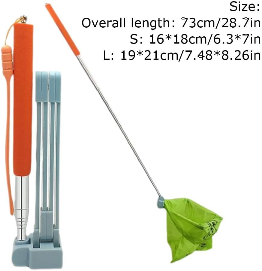 🐕️🔥Dog Pooper Scooper,Long Handle Portable Pet Poop Scooper