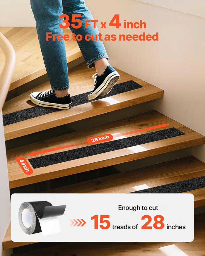 🔥Anti-Slip Tape, 35 FT x 4 inch Non Slip Grip Tape for Stairs Steps