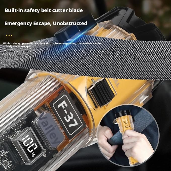 Emergency Flashlight for Car, Seatbelt Cutter Window Breaker, 3000 LM Flashlight Multifunctional Safety Tool