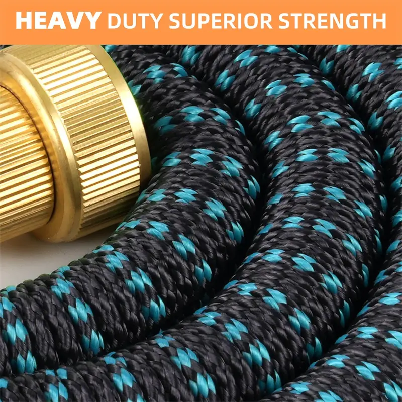 100FT Expandable Garden Hose with 10 Function Spray Nozzle, 3-Layer Latex Core(Color random)