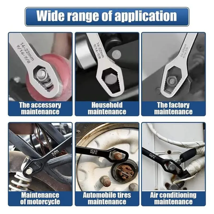 8-22mm Universal Torx Wrench Set, Double-ended Self-tightening Adjustable Wrench Tools