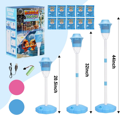 ✨️✨️Torch Bubble Machine Maker Stand, Adjustable Height Magical Bubble Torch Garden Lamp Rechargeable Automatic Endless Bubble Fun