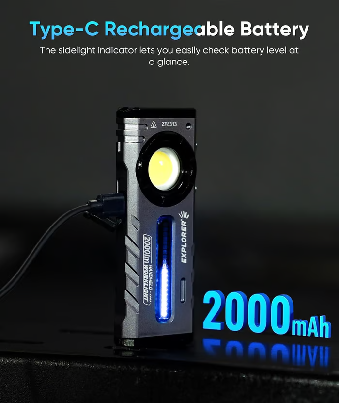 🔦✨️Rechargeable Flashlight, Magnetic EDC Flashlight Rechargeable