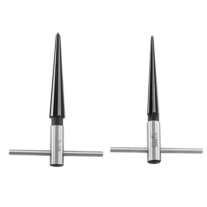T Handle Tapered Reamer Set, 1/8"-1/2" (3-13mm) & 3/16"-5/8" (5-16mm) Bridge Pin Hole Handle Tapered Reamers