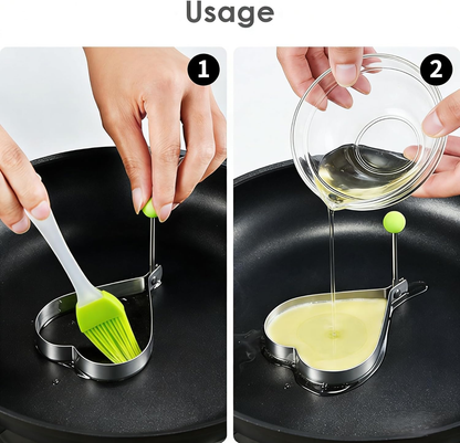 🔥🍳5 pcs Stainless Steel Egg Rings - Non-Stick Pancake Molds