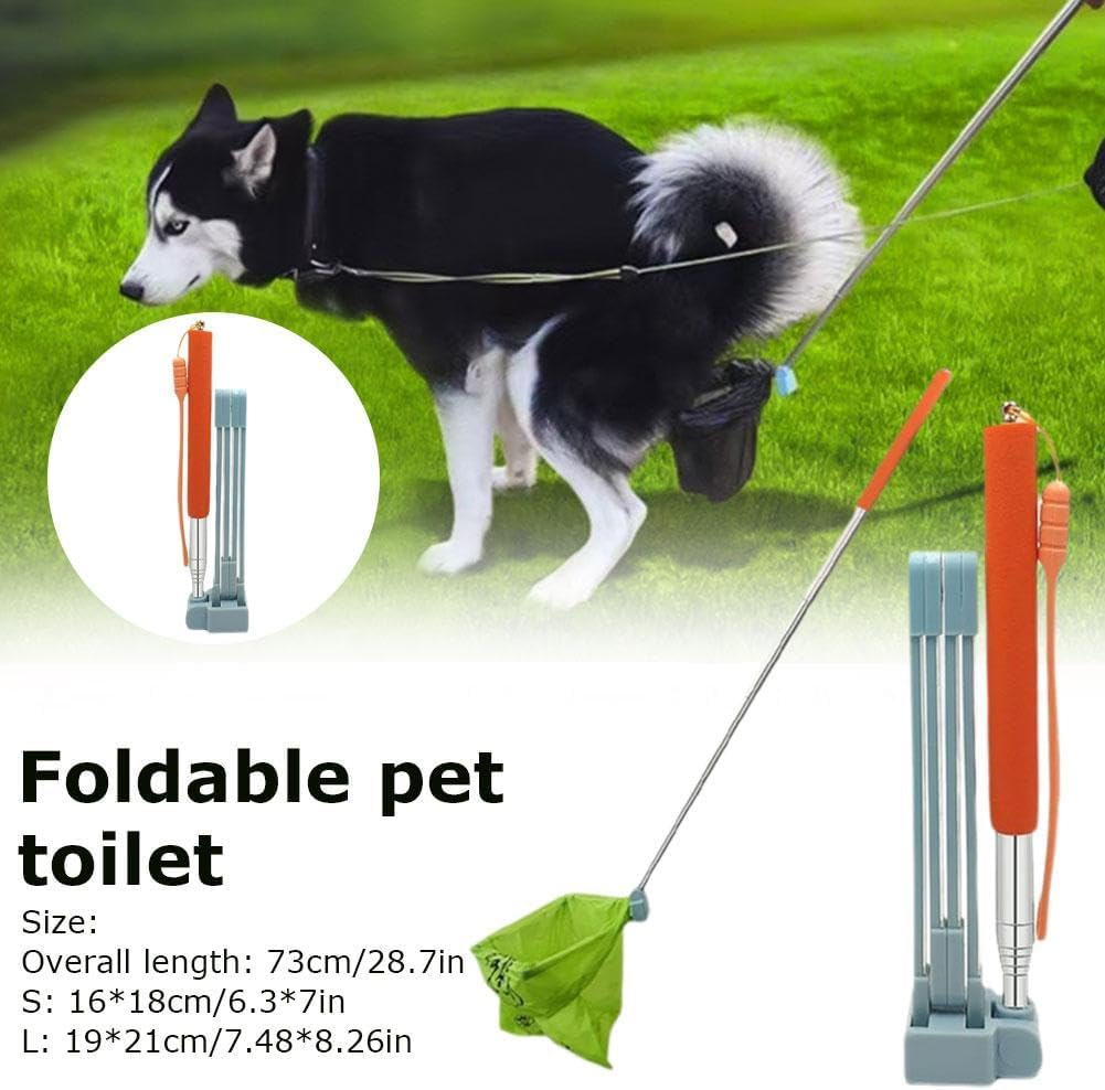 🐕️🔥Dog Pooper Scooper,Long Handle Portable Pet Poop Scooper