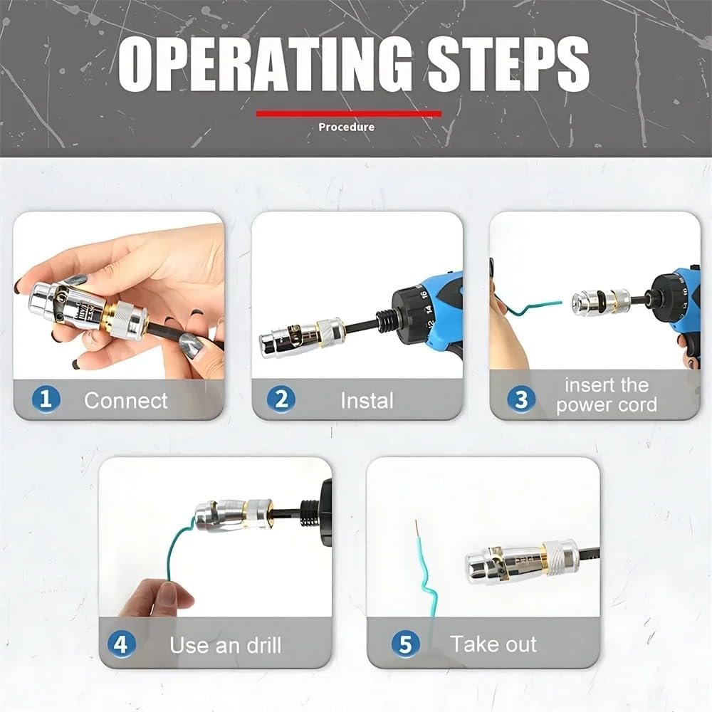 🛠️🛠️Wire Stripping Tool & Wire Twisting Connector, Wire Cutter Drill Attachment, Electrical Wire Twister Tool for Drill Set
