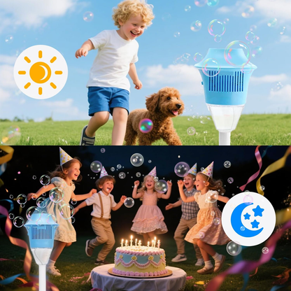 ✨️✨️Torch Bubble Machine Maker Stand, Adjustable Height Magical Bubble Torch Garden Lamp Rechargeable Automatic Endless Bubble Fun