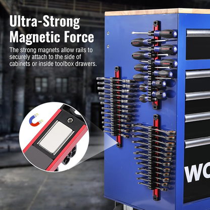 Magnetic Screwdriver Organizer and Wrench Organizer,12-Slot Screwdriver and Wrench Holder
