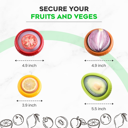✨️✨️4PCS Silicone Saver - as Onion Saver & Lemon Saver, Avocado Keeper, Tomato Saver, and More - Anti-Oxidation + Reusable Fruit and Vegetable Storage Containers for Fridge