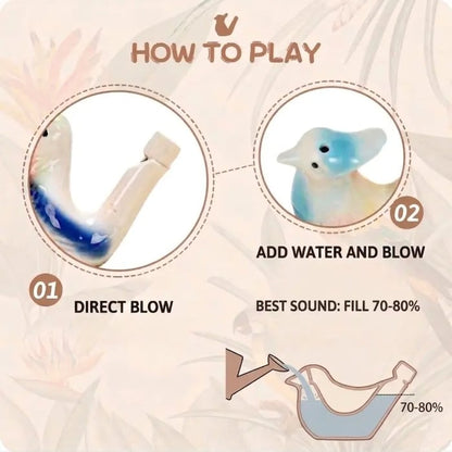 🐦️🎵Ceramic Water Bird Whistles – 6PCS Handmade Colorful Bird Call Toys