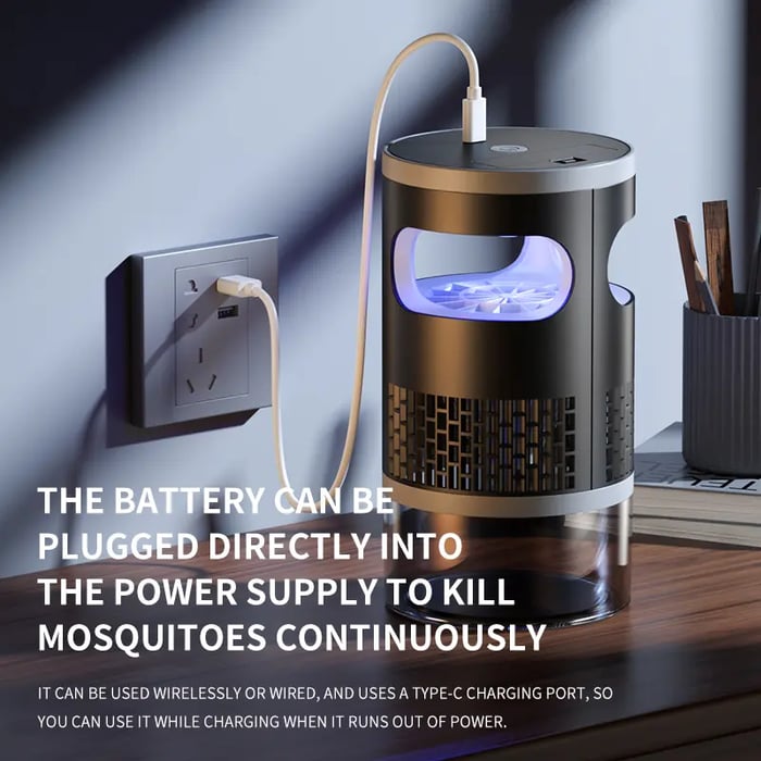 🦟✨Indoor Insect Trap with UV Light & Powerful Suction | Non-Zapper Bug Catcher for Mosquitoes, Fruit Flies, Gnats & Moths | USB Rechargeable