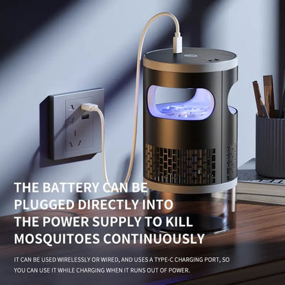 🦟✨Indoor Insect Trap with UV Light & Powerful Suction | Non-Zapper Bug Catcher for Mosquitoes, Fruit Flies, Gnats & Moths | USB Rechargeable