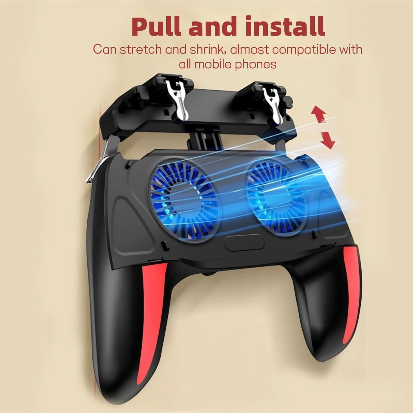 Mobile Phone Gamepad,  Mobile Game Controller with Dual Cooling Fans, 2500mah / 5000mah Battery Optional, Suitable for 4.7-6.5 Inch Mobile Phones