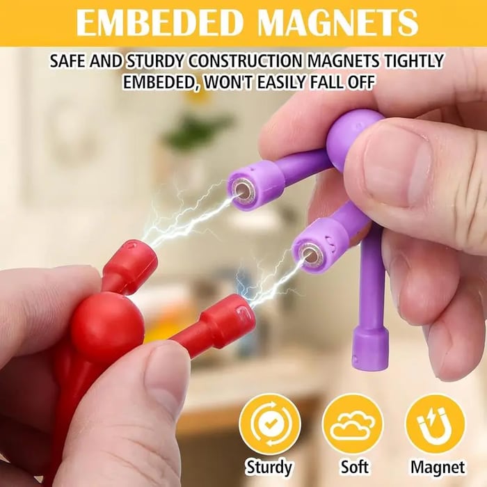 ✨️✨️Magnetic Fidget Toys Bright Solid Colors BPA-Free Sensory Building Fridge Kids Toys