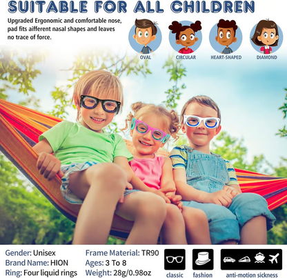 ✨️Adult Anti- Motion Sickness Smart Glasses, Ultra-Light Portable Nausea Relief Liquid Glasses, Carsickness Airsickness Seasickness Glasses, Kids Travel/Cruise Essentials