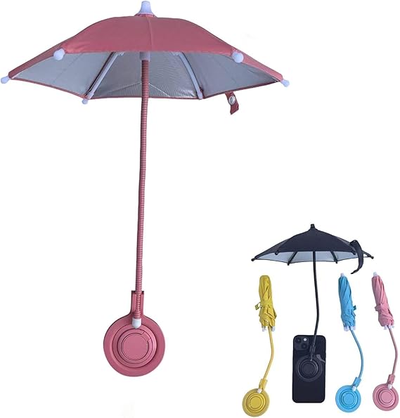 ☀️Magnetic Phone Umbrella for Sun, Hands Free Adjustable Sun Shade to Avoid Overheating for All Phones