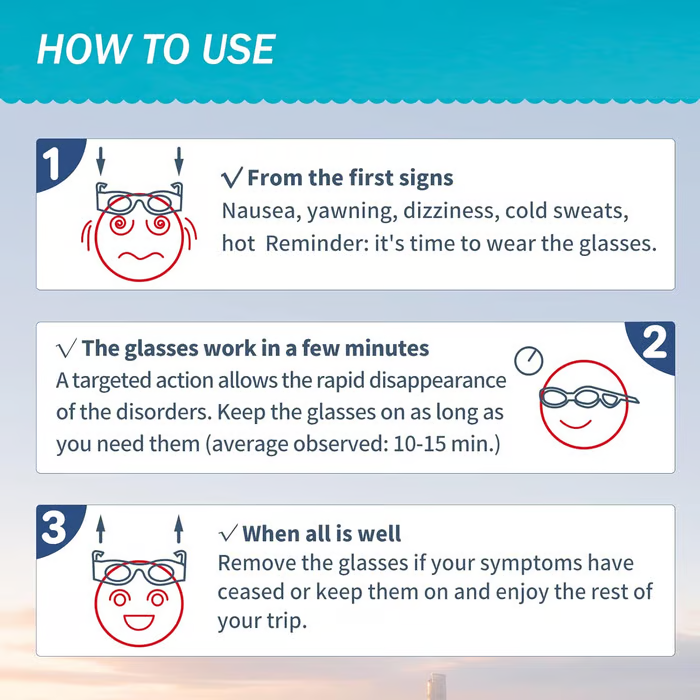 ✨️Adult Anti- Motion Sickness Smart Glasses, Ultra-Light Portable Nausea Relief Liquid Glasses, Carsickness Airsickness Seasickness Glasses, Kids Travel/Cruise Essentials