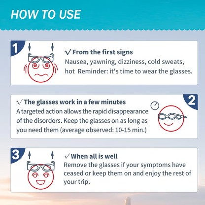 ✨️Adult Anti- Motion Sickness Smart Glasses, Ultra-Light Portable Nausea Relief Liquid Glasses, Carsickness Airsickness Seasickness Glasses, Kids Travel/Cruise Essentials