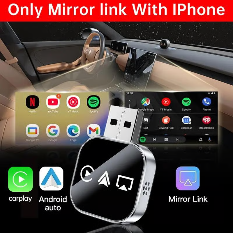 🚘️2026 Upgrade 3 in 1 Screen Mirror iOS Phone, wired to wireless Carplay adapter