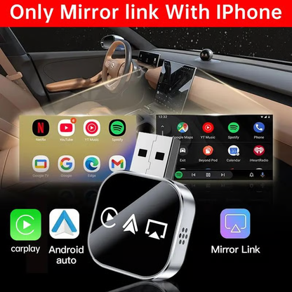 🚘️2026 Upgrade 3 in 1 Screen Mirror iOS Phone, wired to wireless Carplay adapter