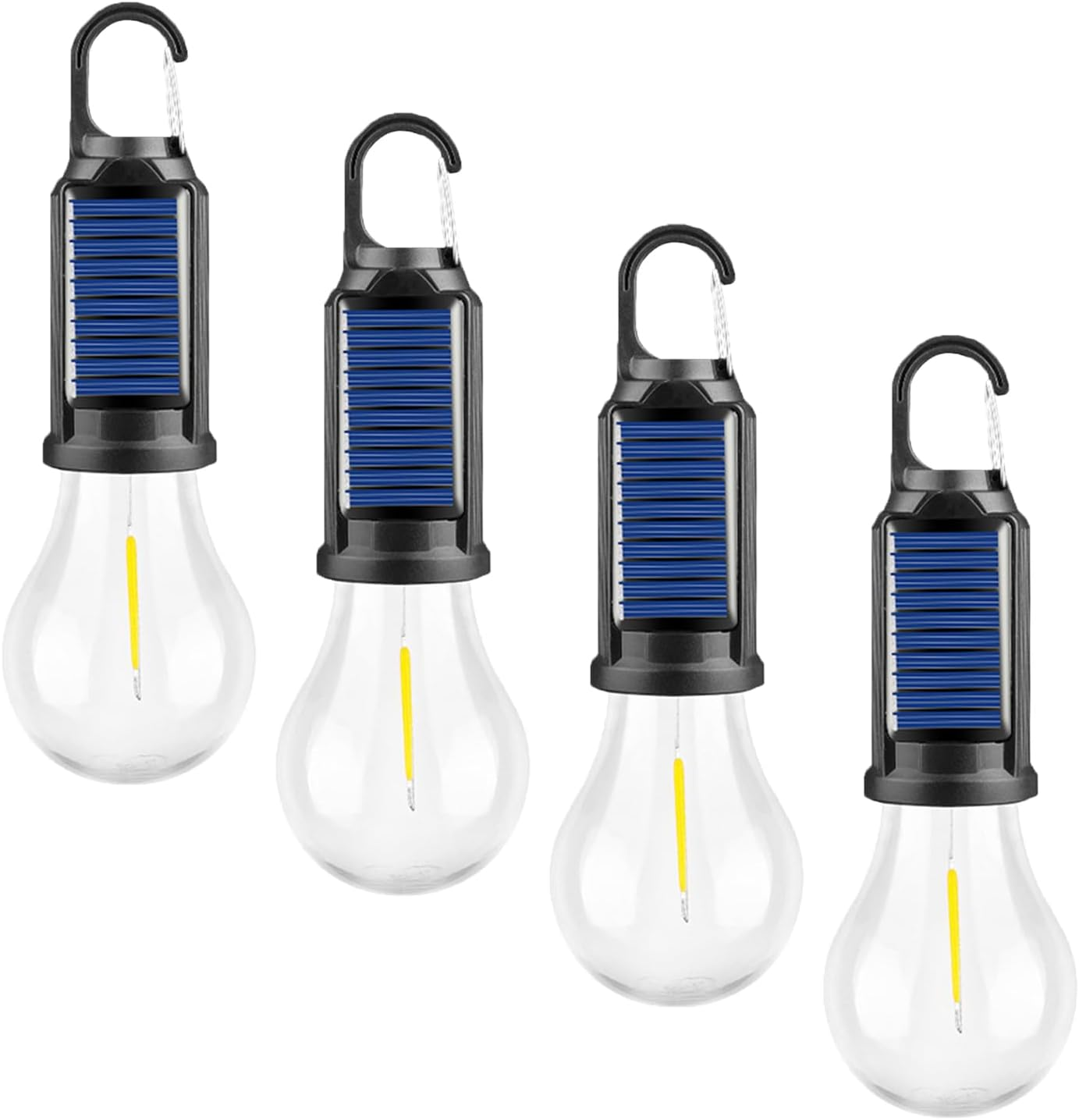 ✨️✨️2 PCS Solar Tent Camping Light Bulb Rechargeable Portable LED Camping Lantern3 Lighting Modes Tungsten Light Tent Lamp with Clip Hook