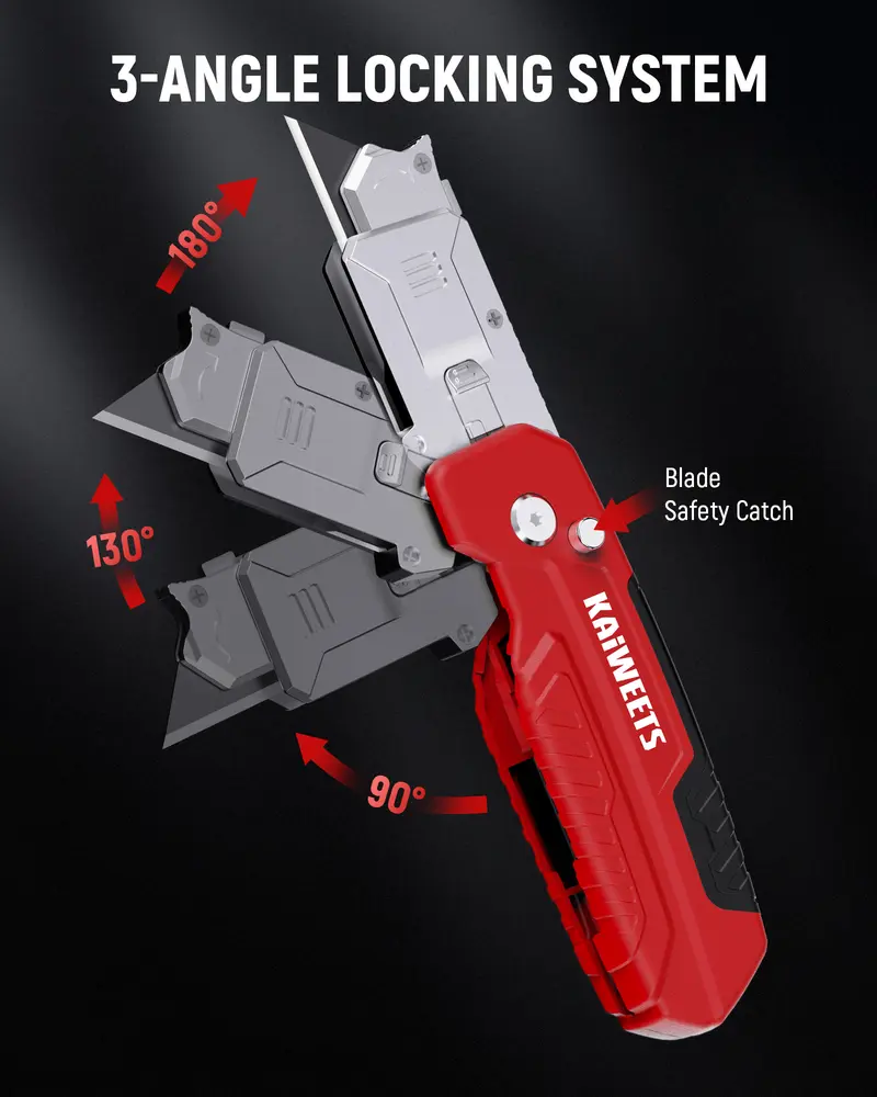 2-in-1 utility knife and scraper featuring a heavy-duty zinc alloy body and 13 SK2 black blades
