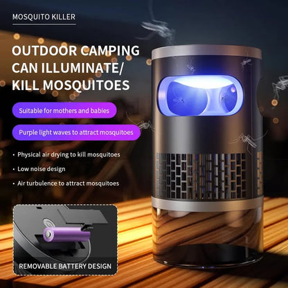 🦟✨Indoor Insect Trap with UV Light & Powerful Suction | Non-Zapper Bug Catcher for Mosquitoes, Fruit Flies, Gnats & Moths | USB Rechargeable