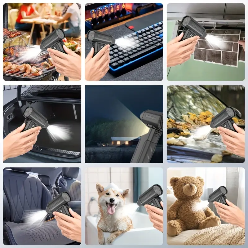 ✨️✨️High-Speed Brushless Air Purifier 100000rpm Turbo Fan🔋, 6000mah LED Light, Long-Lasting, 6 Speed Adjustable, Portable Handheld Blower, USB Rechargeable Fan