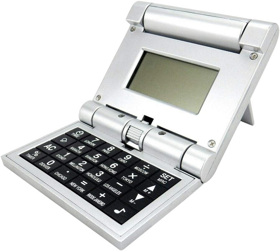 Compact and Versatile Global Travel Alarm Clock with Calculator: Your Essential Companion for Journeys Around The World