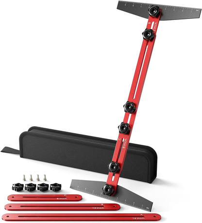 Stair Tread Jig Stair Tread Gauge Solid Aluminum Alloy with Case Adjustable Sliding Stair Tread Measuring Tool