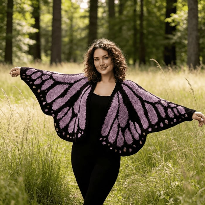 🦋Monarch Butterfly Crochet Cardigan