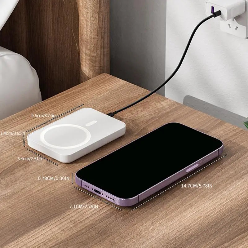📱🚀5000mAh Magnetic Power Bank for iPhone 12–17 Series, Works Best with MagSafe Case or No Case